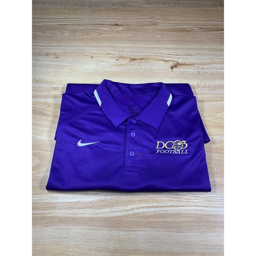Nike Men's Gameday Dri-Fit Performance Polo‎ Shirt DC03 Football Purple Sz Large